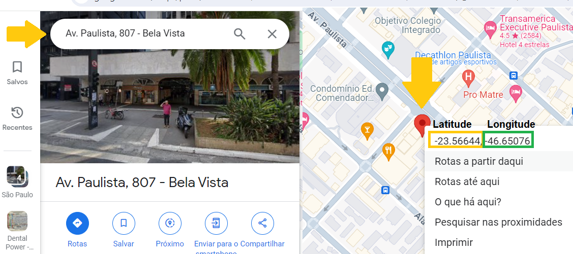Exibir pedido de entrega no Google Maps
